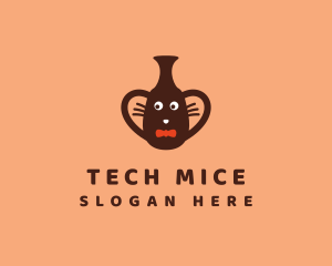Mice - Mouse Vase Bow Tie logo design