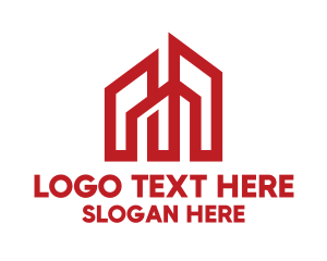 Processing - Red Sharp Tower Outline logo design