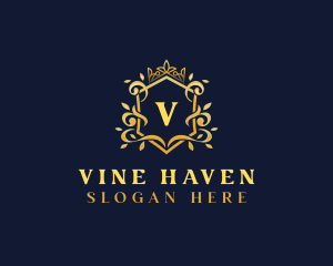 Vine Crown Crest logo design