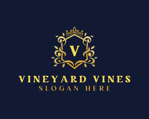 Vine Crown Crest logo design