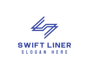 Blue Letter S Linear logo design