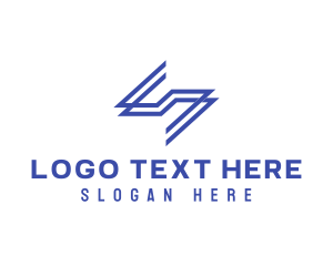 Gaming Cafe - Blue Letter S Linear logo design