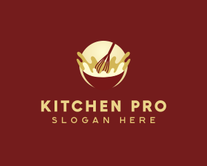 Kitchen Whisk Bowl logo design