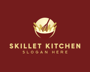 Kitchen Whisk Bowl logo design