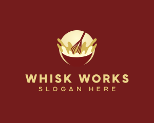 Kitchen Whisk Bowl logo design