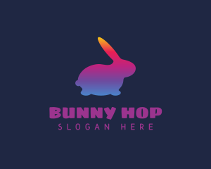 Gradient Round Bunny logo design