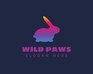 Gradient Round Bunny logo design