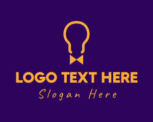 Light Bulb Bow Tie  logo design