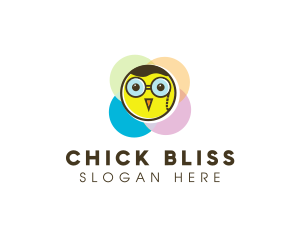 Chick - Nerd Chicken Head logo design