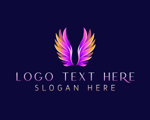 Cherubim - Religious Angel Wings logo design