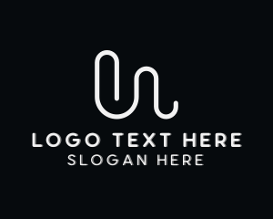 Letter U - Paperclip Document Writer Letter U logo design
