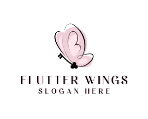 Butterfly Wing Key logo design