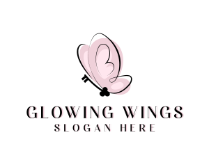 Butterfly Wing Key logo design