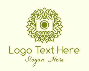 Photo Journalist - Green Leafy Camera logo design