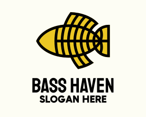 Bass - Yellow Geometric Fishbone logo design