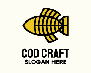 Cod - Yellow Geometric Fishbone logo design