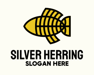 Herring - Yellow Geometric Fishbone logo design