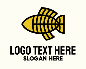 Bone - Yellow Geometric Fishbone logo design