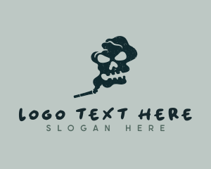 Tobacco - Skull Smoke Cigarette logo design