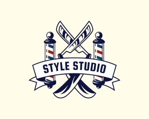 Hairstylist - Razor Barber Haircut logo design