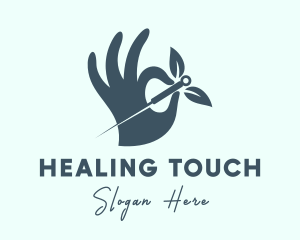 Acupuncturist - Therapist Needle Hand logo design