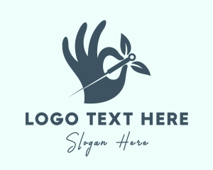 TCM - Therapist Needle Hand logo design