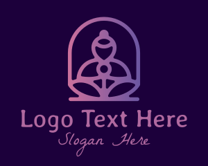 Monk - Lotus Massage Therapy Person logo design
