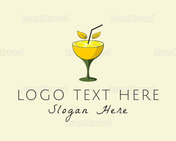 Lemon Cocktail Drink Logo