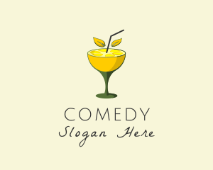 Lemon Cocktail Drink Logo