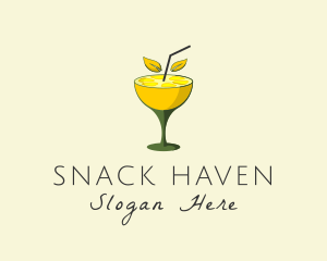 Lemon Cocktail Drink logo design