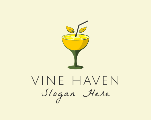 Lemon Cocktail Drink logo design