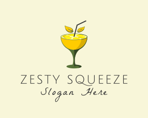 Lemon Cocktail Drink logo design