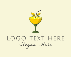 Glass - Lemon Cocktail Drink logo design