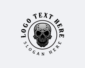 Halloween - Hipster Indie Skull logo design