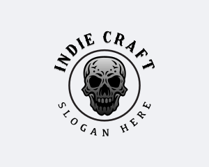 Indie - Hipster Indie Skull logo design