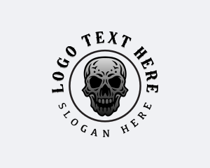 Scary - Hipster Indie Skull logo design