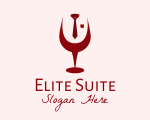 Necktie Wine Glass logo design