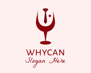 Wine Tasting - Necktie Wine Glass logo design