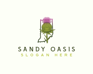 Indiana Dune Thistle Flower logo design