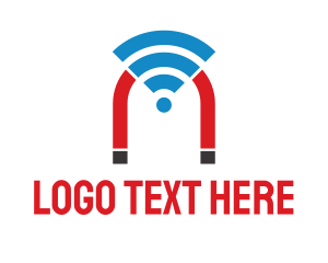Internet Cafe - Wifi Signal Magnet logo design