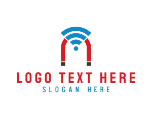 Bluetooth - Wifi Signal Magnet logo design