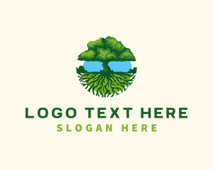 Lumber - Environment Tree Roots logo design