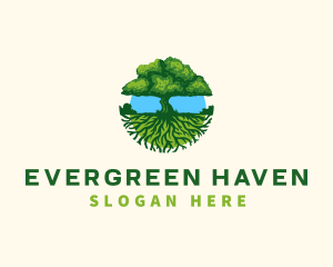 Tree - Environment Tree Roots logo design