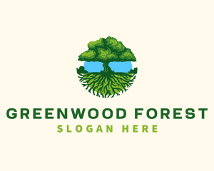 Forestry - Environment Tree Roots logo design