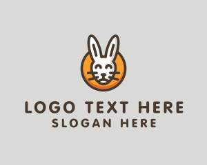 Children - Happy Bunny Animal logo design