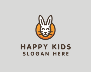 Happy Bunny Animal  logo design