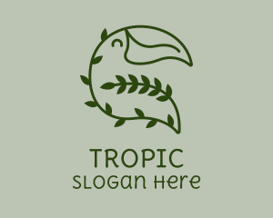 Tropical Leafy Toucan  logo design