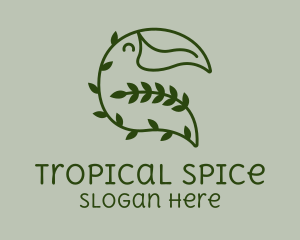 Tropical Leafy Toucan  logo design