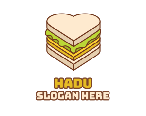 Quick Lunch - Heart Snack Sandwich logo design