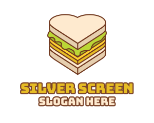 Burger - Heart Snack Sandwich logo design